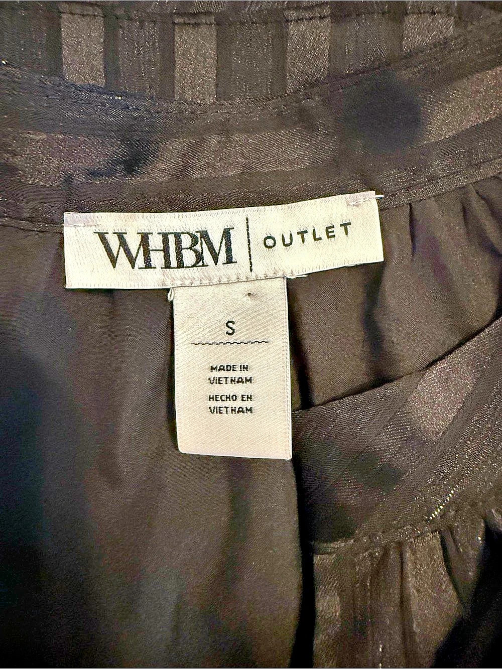 WHBM Outlet Striped Ruffle Blouse - Picture 2 of 3